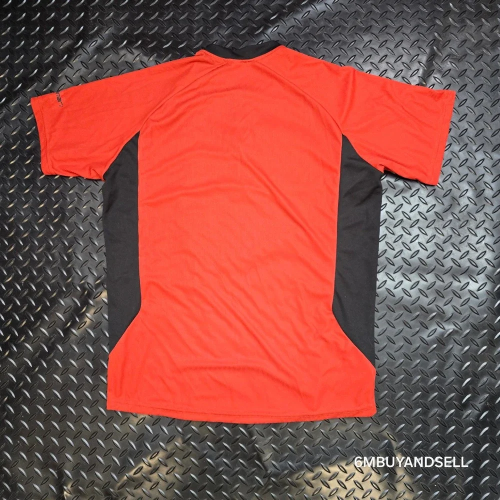 Canari Mens Cycling Jersey Large Orange Black 1/4 Zip Mesh Panels Made‎ in USA